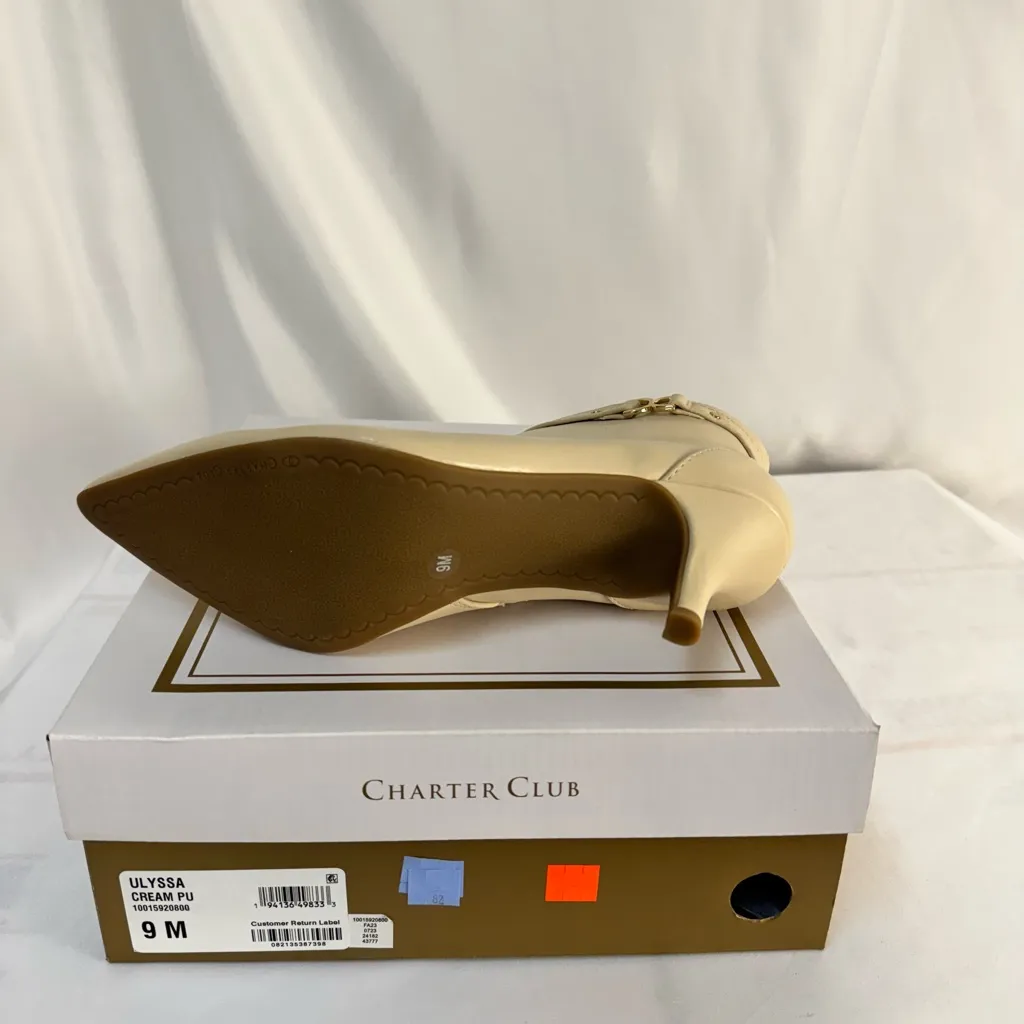 Charter Club Cream‎ Ankle Booties with Adjustable Strap - Image 3