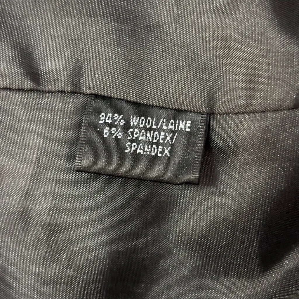 Lafayette 148 Blazer Gray Black Herringbone Wool 1 Button Suit Jacket Size 10 - Image 10