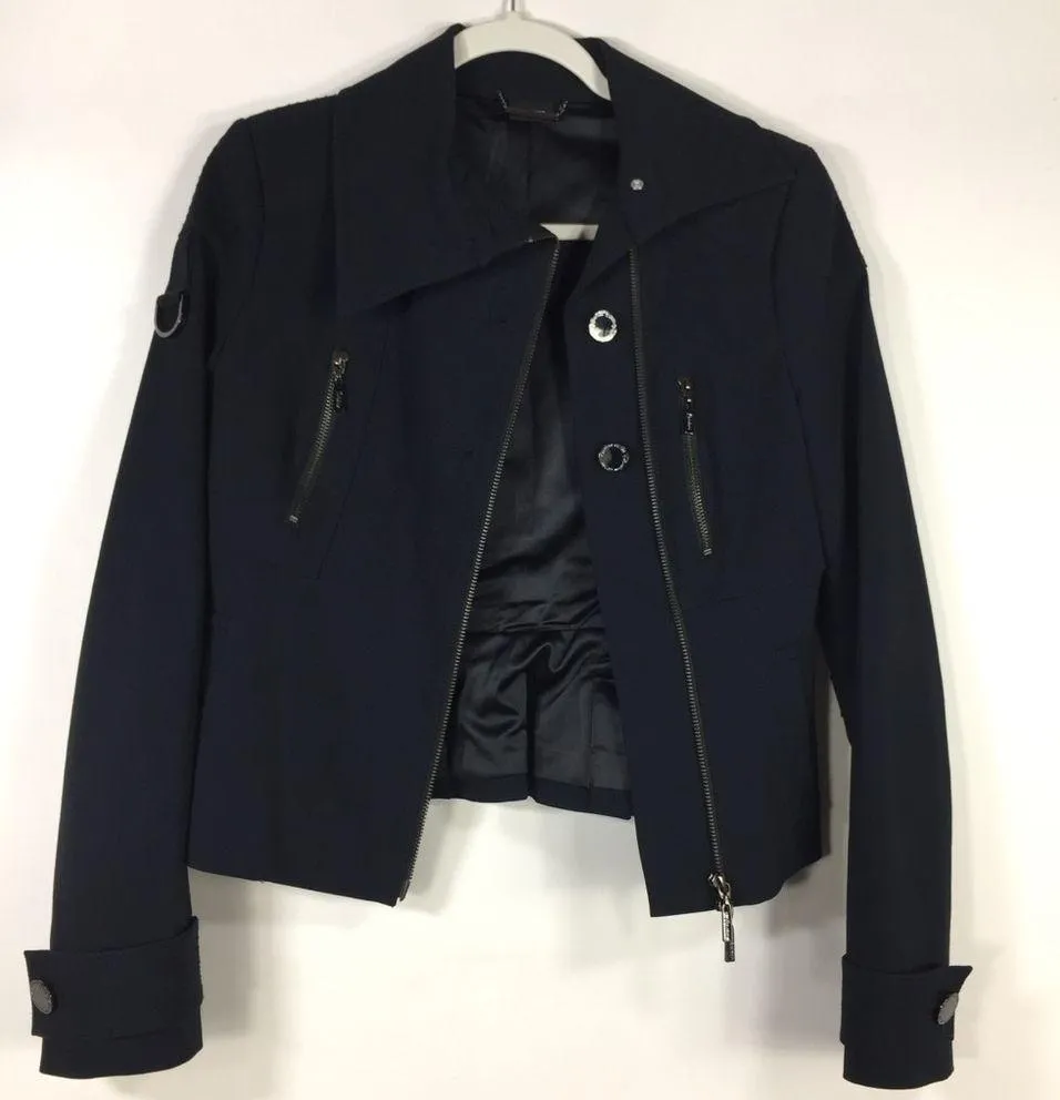 Guess by Marciano Asymmetrical Jacket Navy Size 4 - Image 4