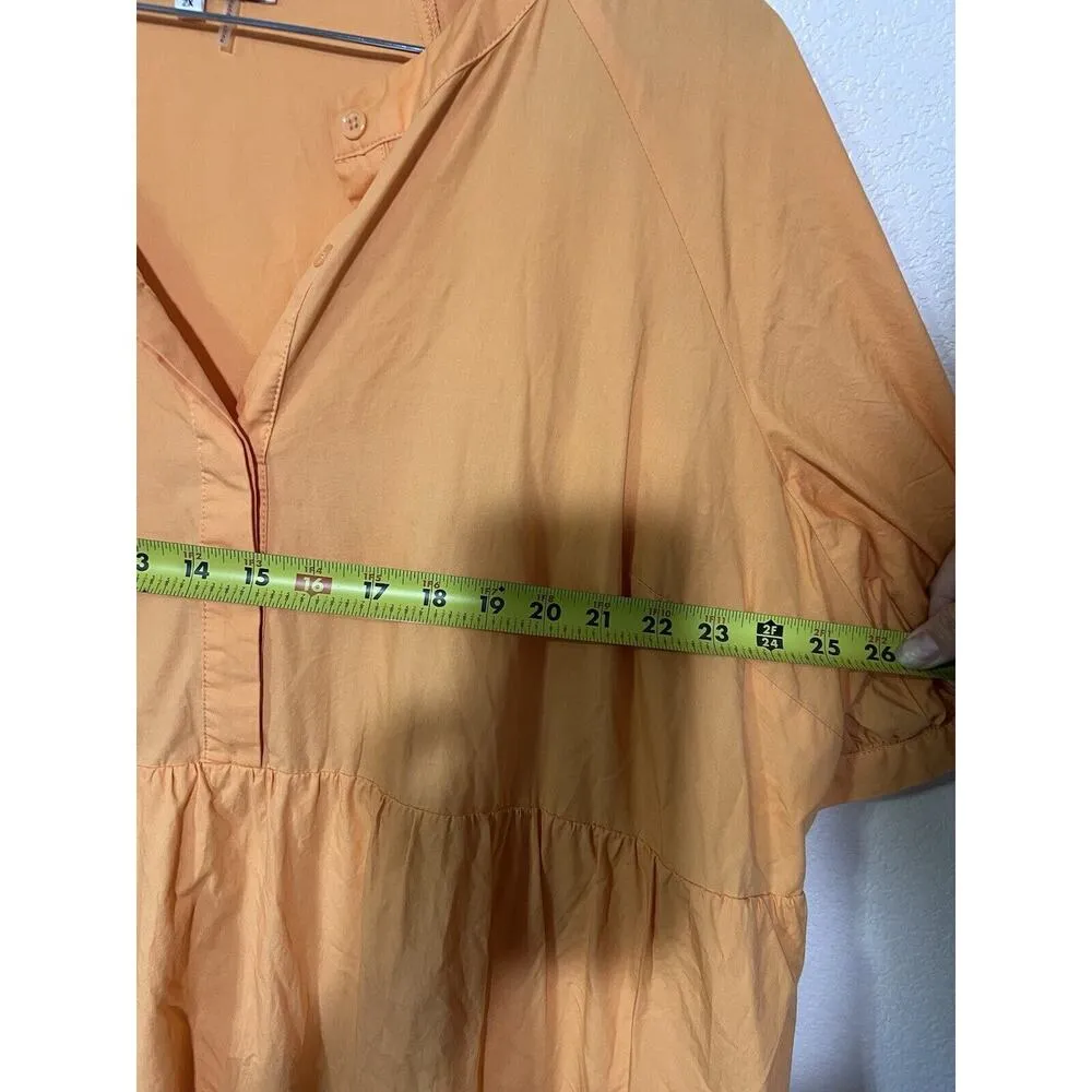 English Factory Maxi Orange dress XXL Plus Minimalist Tiered Timeless V Neck - Image 5
