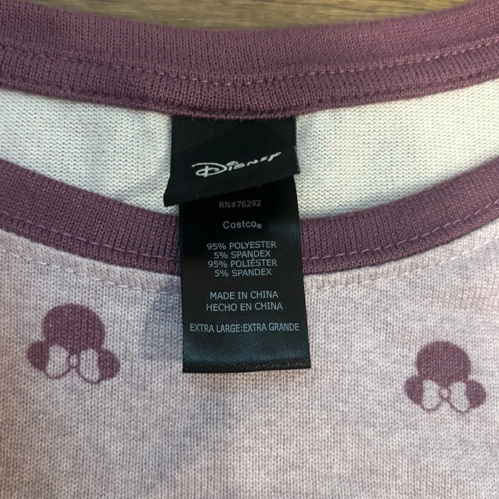 Disney Minnie Mouse 2-Piece Pajama Set – Purple Cozy Loungewear – XL Top / M Bot - Image 3