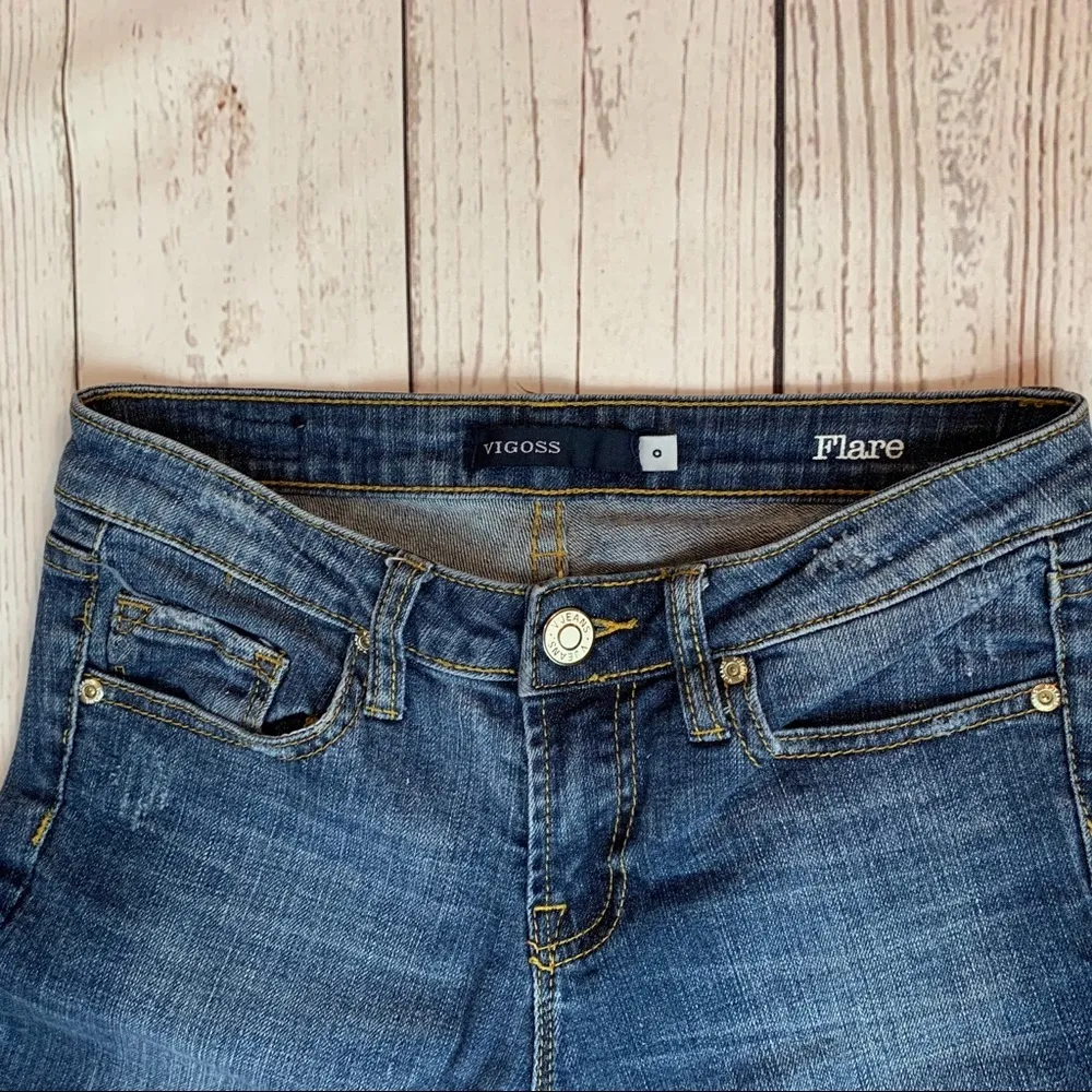 Vigoss Flare Distressed Jeans Size 0 - Image 6