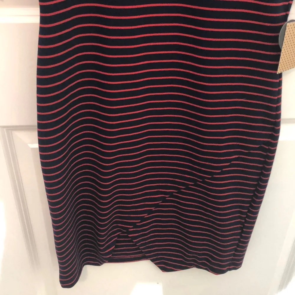 Popular Basics Navy/Red Striped Body-con Dress Large NEW!!! - Image 4