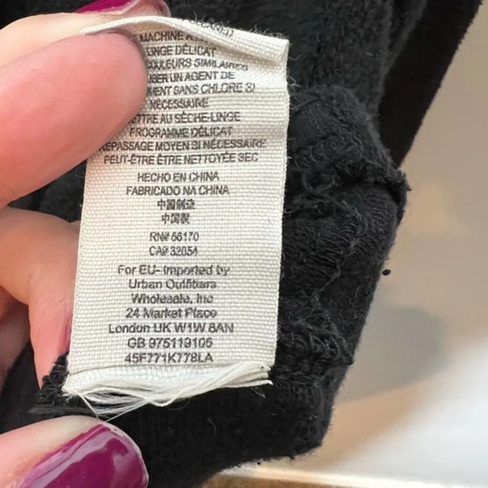 Free People Black Lace Hooded Ruffle Jacket Snap Button Women's Size Extra Small - Image 6