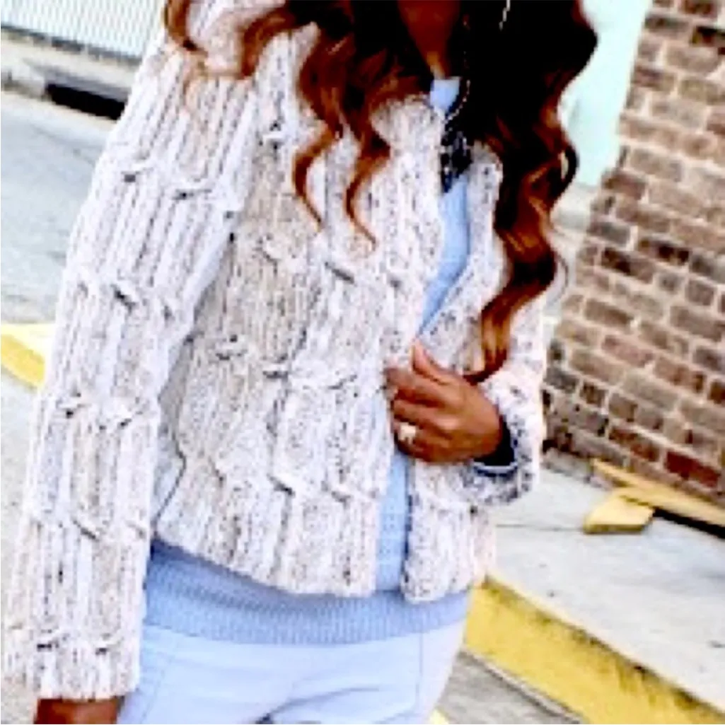 Fever Faux Fur Lined Jacket Size L Gray Furry Plush Super Soft Party Luxe Size L - Image 14