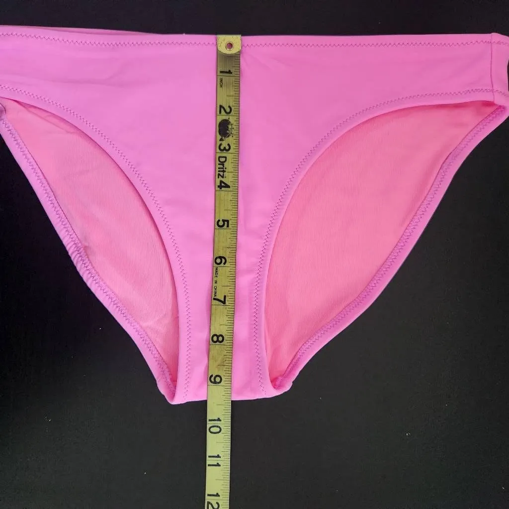 Aerie Neon Pink Bikini Bottoms NWT Size Medium Full Coverage Bottoms - Image 9