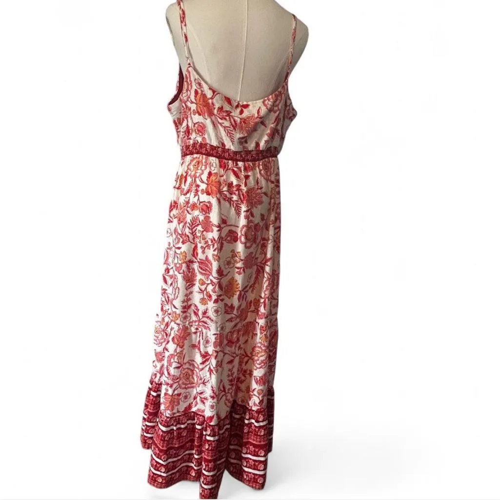 Rachel Zoe Linen Blend Floral Boho Maxi Dress XL - Image 7