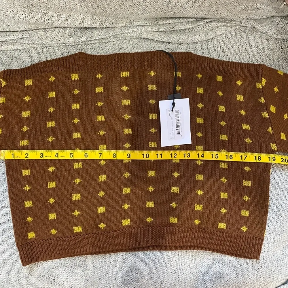 NEW Callahan knit crop top Brown Size XS - Image 4