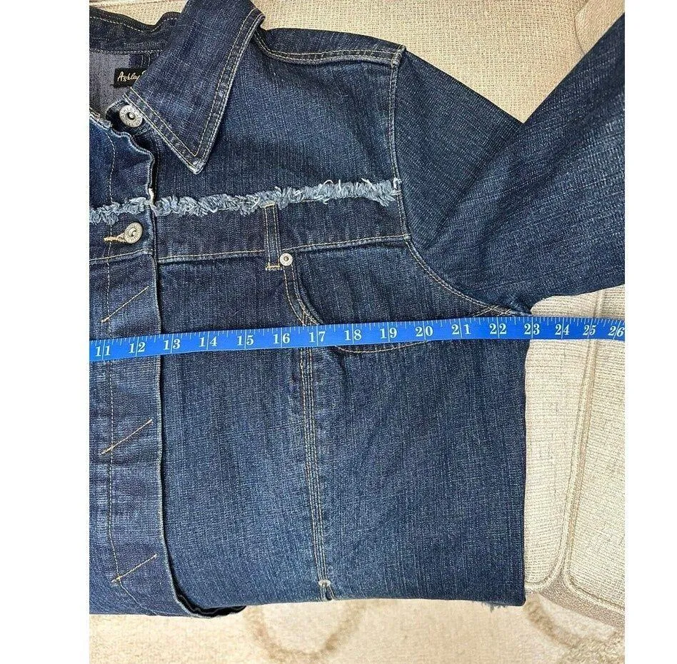 Denim 2 Piece Women's Jacket Button Down Matching Skirt Set 14 16 - Image 15