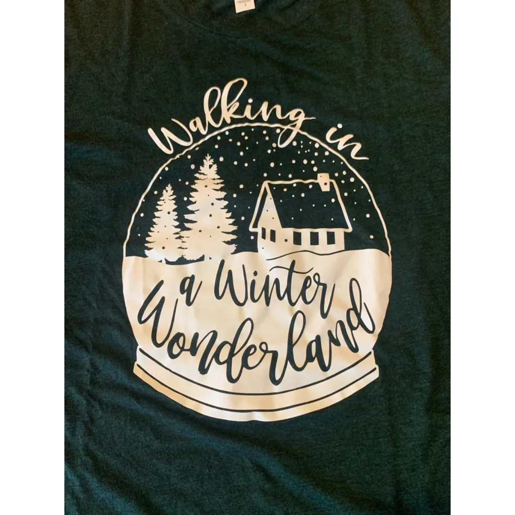 Bella Canvas Christmas Graphic T-shirt Small Green Winter Wonderland - Image 4