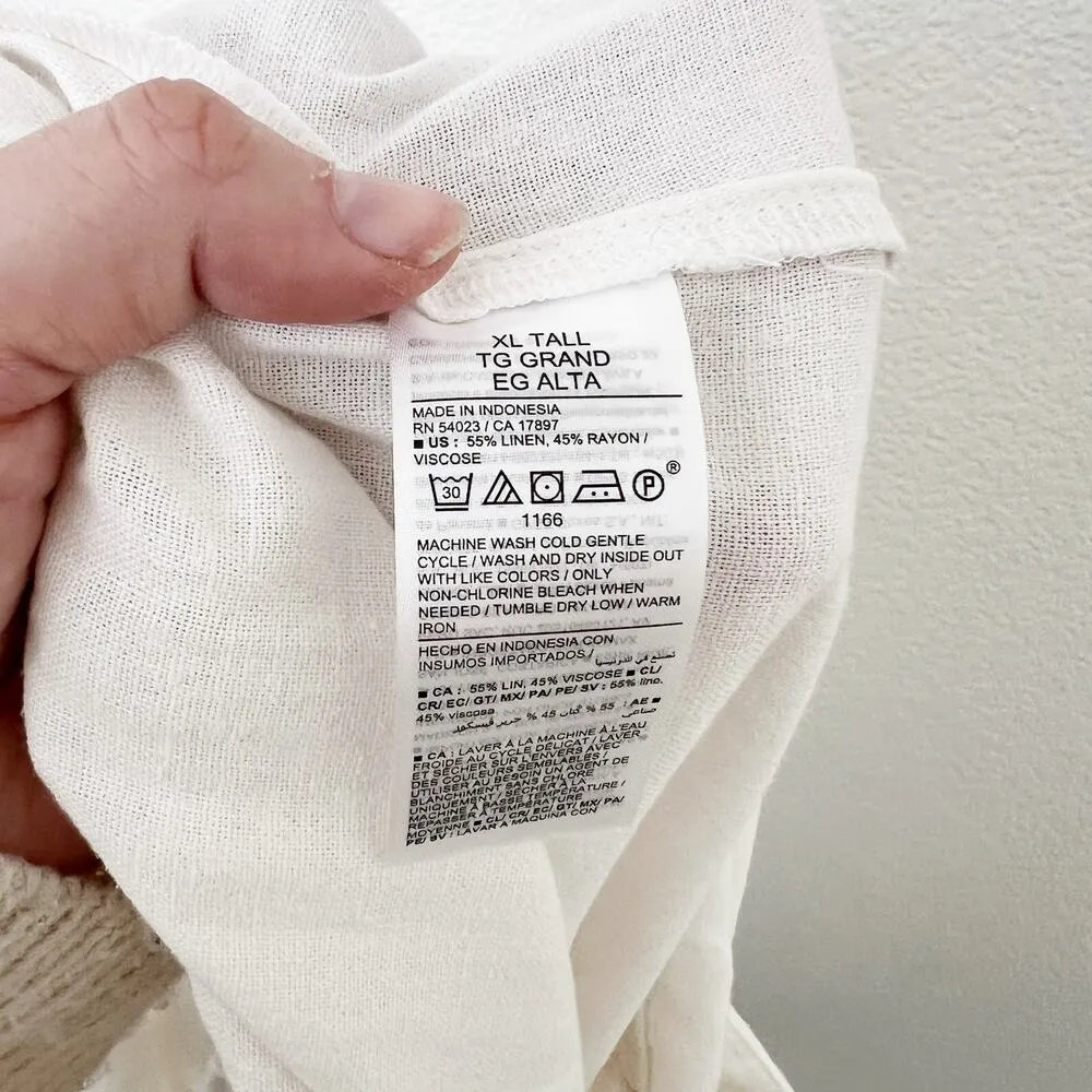 [Old Navy] White Linen Blend High Rise Front Wrap Mini Skort NWT Sz XL Tall XLT - Image 12