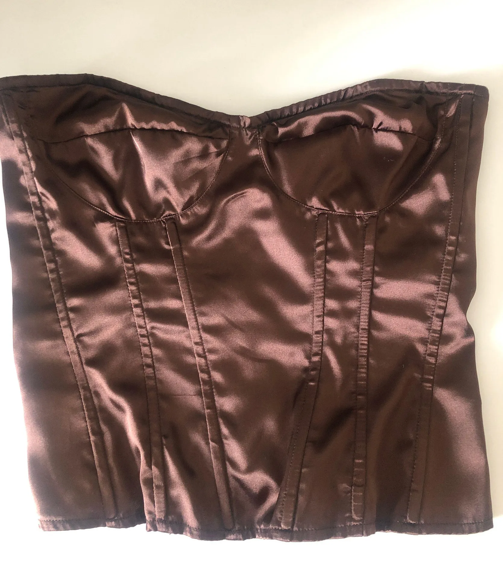 Pretty Little Thing Brown Satin Corset - Image 4