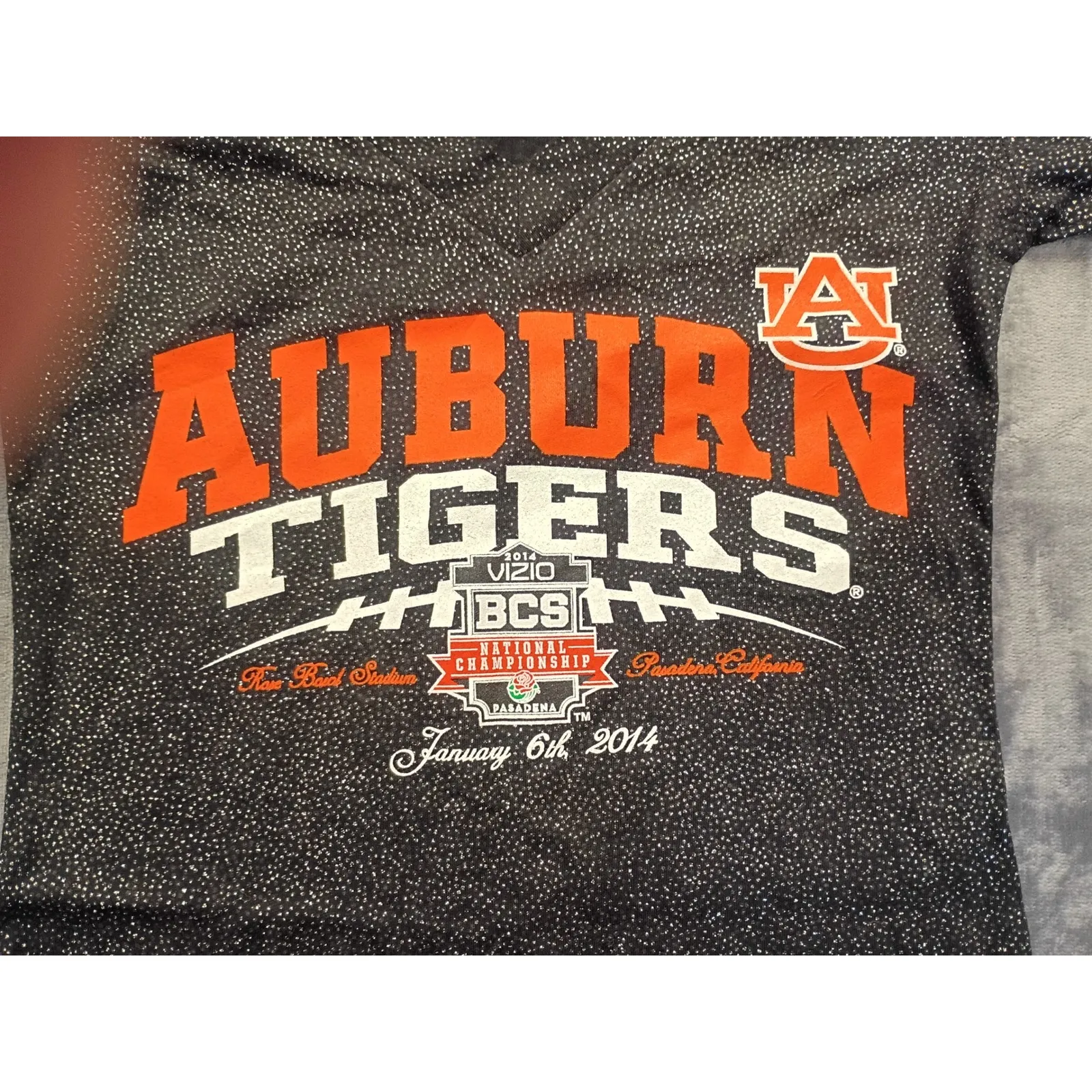 Jansport Auburn Tigers BCS National Championship January 6 2014 Glitter T Shirt - Image 2
