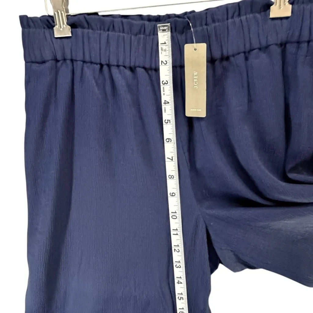 J Crew Point Sur Pants Womens M Navy Blue Paperbag Wide Leg Cropped Relaxed - Image 6
