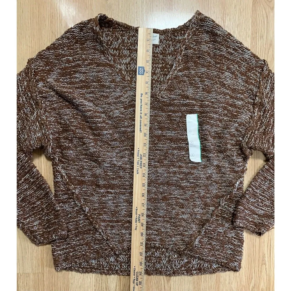 Universal Thread Pullover Sweater Womens MediumRaglan Sleeve Hi-Lo Brown  NWT - Image 5