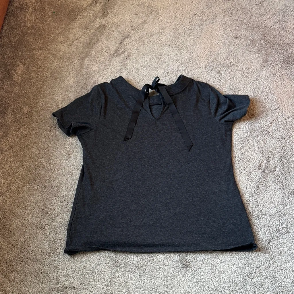 Simply Vera Vera Wang Charcoal Gray Top SIZE L - Image 6