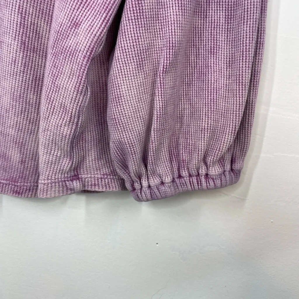 Pilcro Anthropologie Washed Waffle Thermal Sweatshirt size XS Lavender - Image 6
