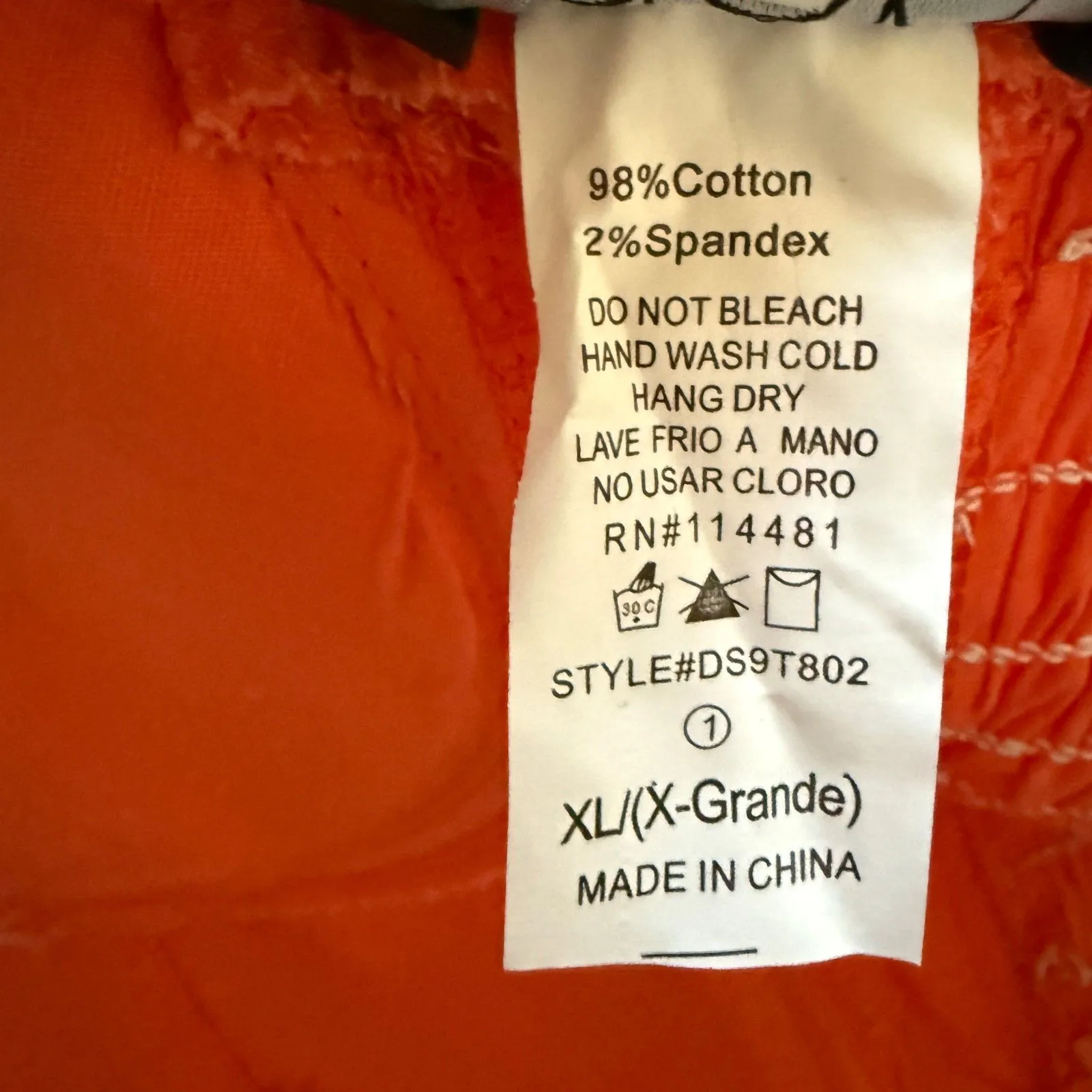 NOS Deb Y2K Orange White Laced Corset Smocked Back Tank Top Cotton Spandex Sz XL - Image 7