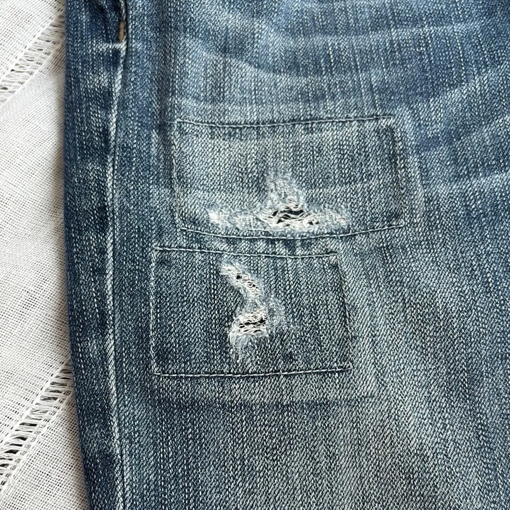 PAIGE Skyline Ankle Peg Blue Jeans with Distressed Details - Image 2