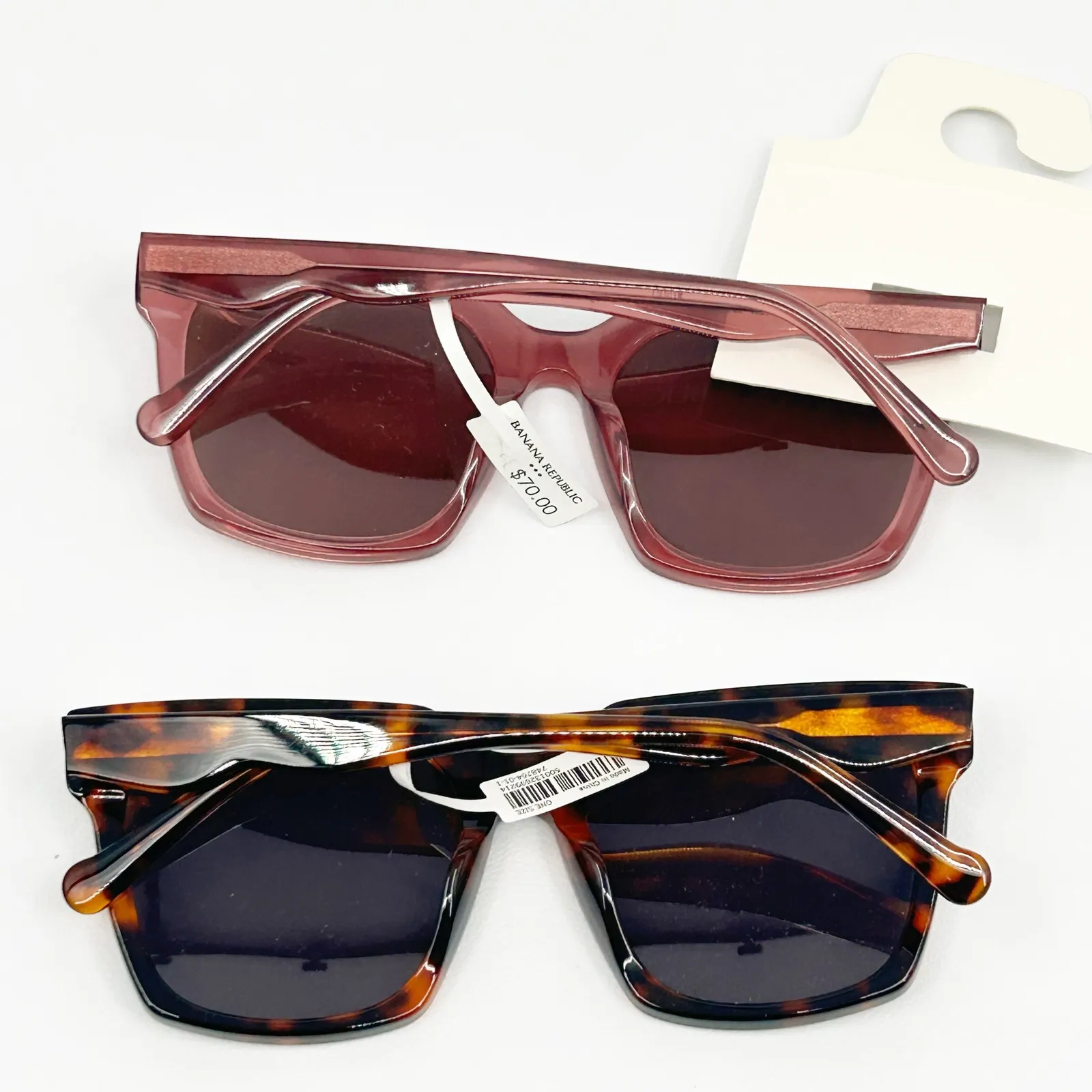 NWT Banana Republic Womens Bundle Lot (2) Tortoise Shell and Pink Sunglasses Set - Image 2