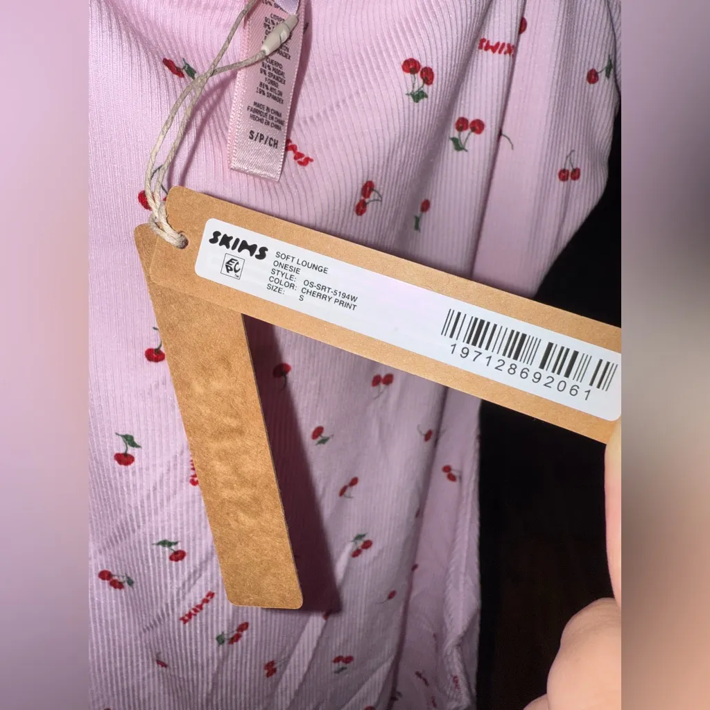 Skims Soft Lounge Scoop Onesie - Cherry Blossom Print - Image 11