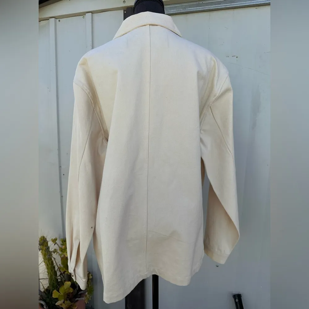 NWOT LILY FORBES WOMENS JACKET CREAM COLOR SIZE LARGE XL 100 % ORGANIC COTTON - Image 2