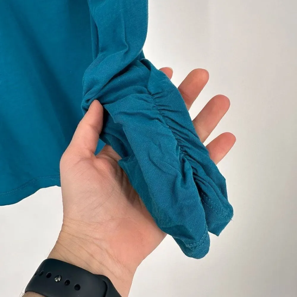 Nomadic Traders Pima Cotton Teal Ruched turtleneck‎ Size XL Lightweight Active Blue - Image 6