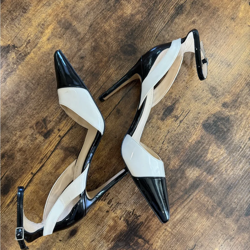 Marc Fisher Black & Cream patent leather  Heels woman’s sz 8 - Image 2