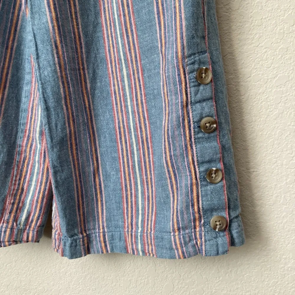 MADEWELL Side-Button Huston Pull-On Crop Pants in Rainbow Stripe - Image 6