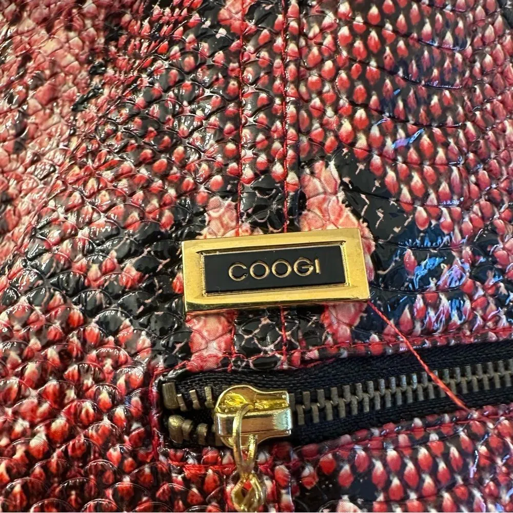 COOGI Vintage Red and Pink Faux Snake Zip Up Jacket Size 3X - Image 6