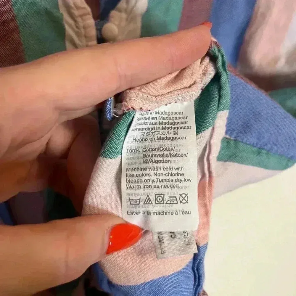 Madewell Novel Tie-Front Button Top in Flagstaff Stripe - Image 10