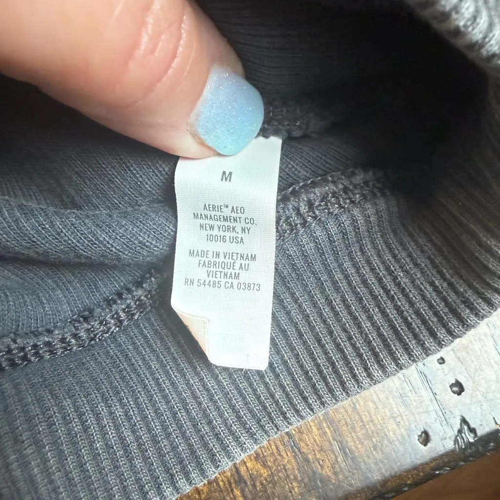 Aerie Charcoal Hooded Sweatshirt for Men - Image 3