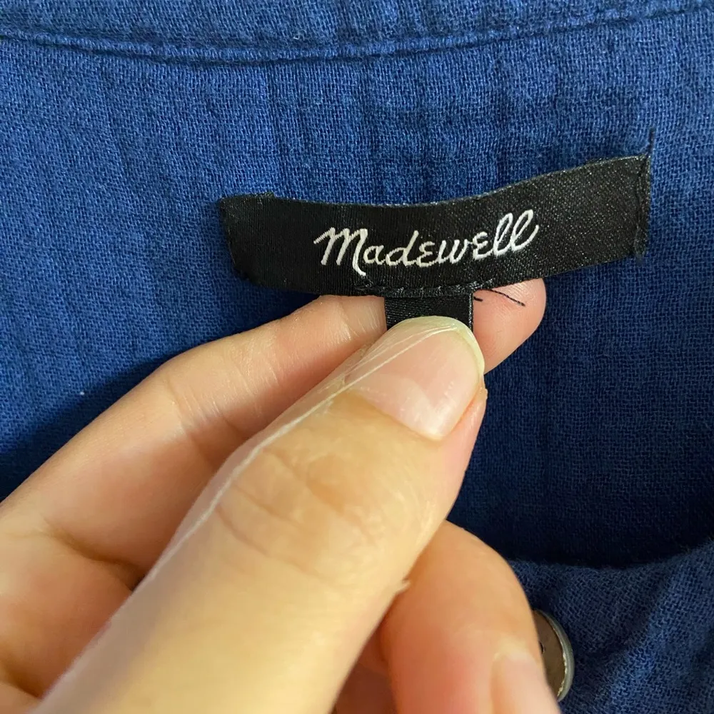 Madewell lightspun tapered leg gauze navy blue jumpsuit women XS/S - Image 9