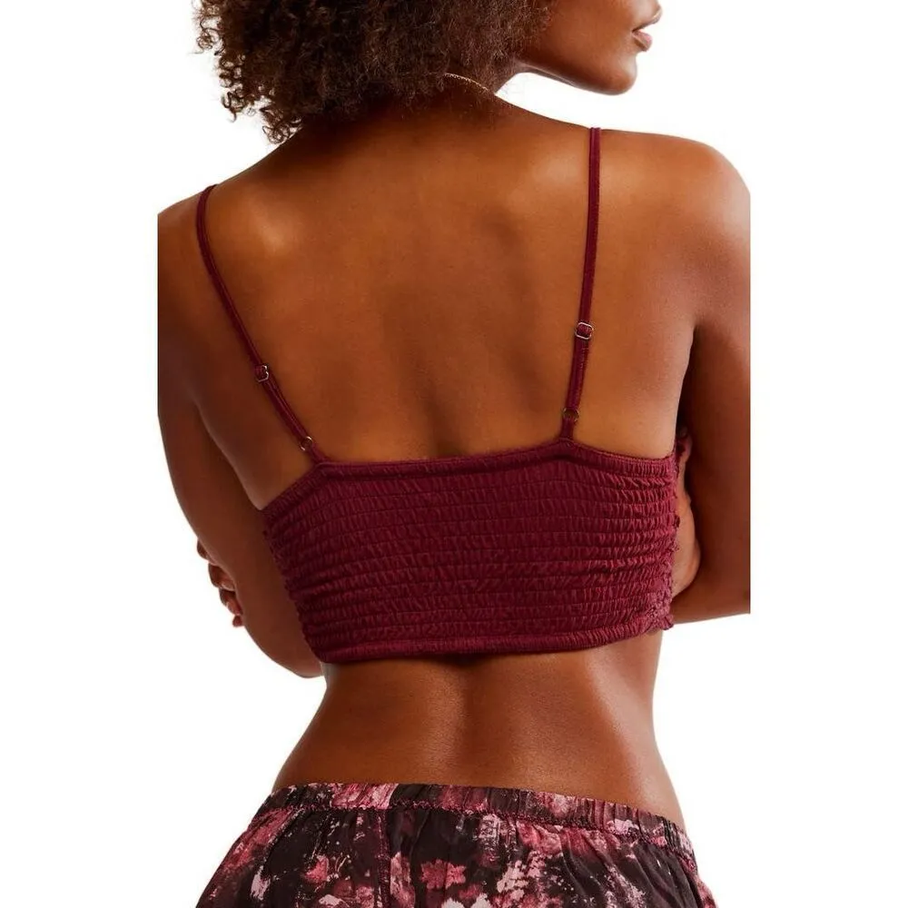 Free People FP One Amina Longline Bralette Maroon Acai Small NWT - Image 8