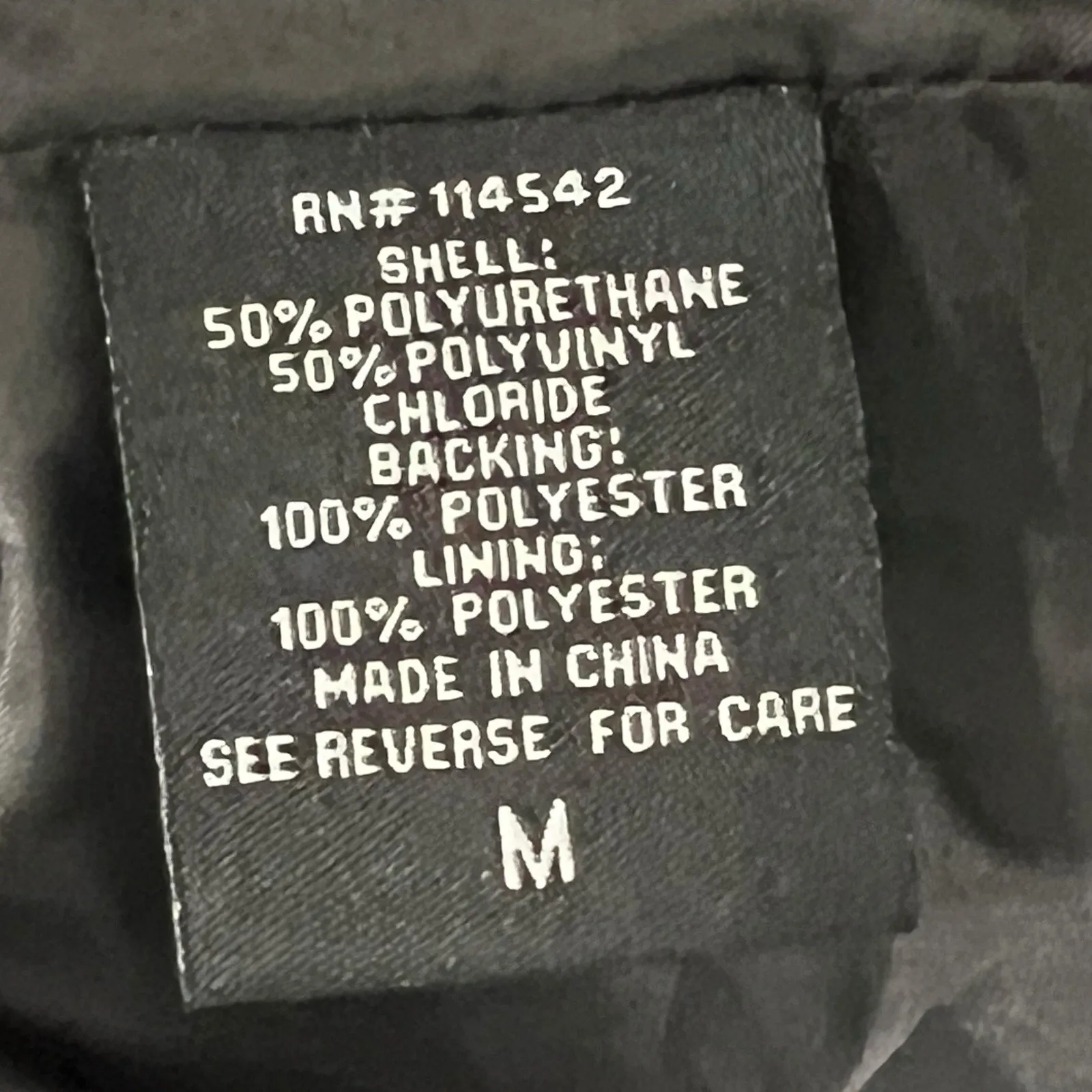 J2 Women's Faux Leather Jacket Black Moto Biker Zipper Long Sleeve Size Medium* - Image 12