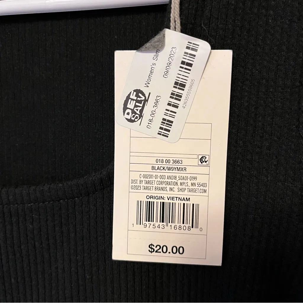 a new day Black Ribbed Long Sleeve Square Neck-Line Bodysuit - Image 3