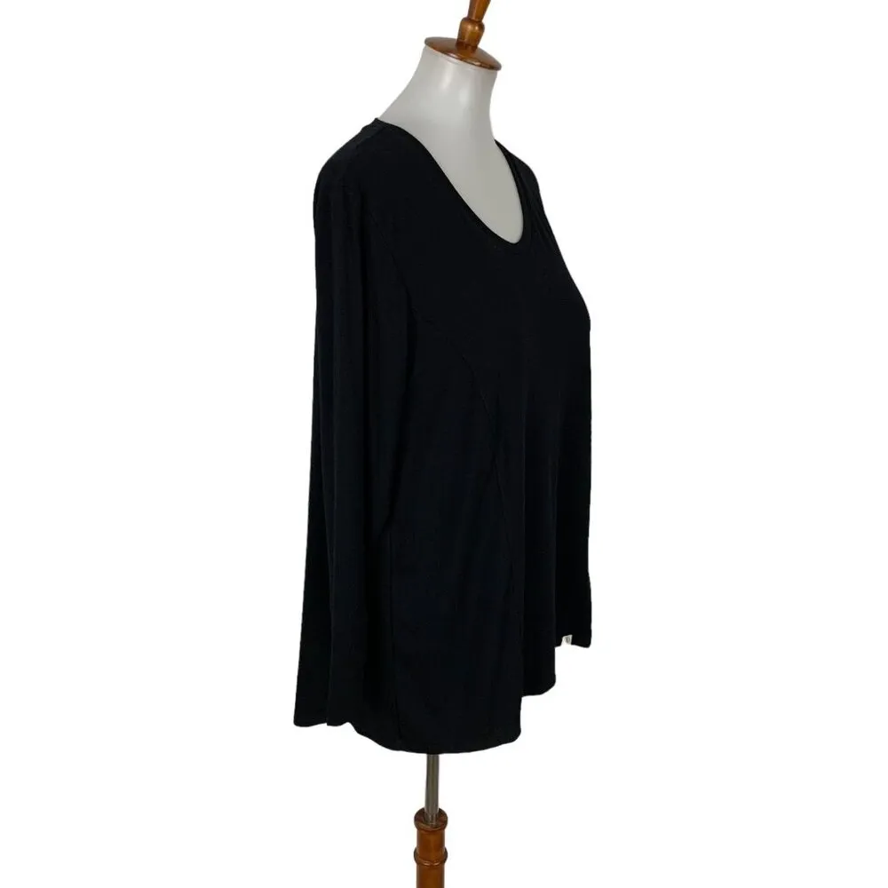 Shelfie‎ Shoppe Hi Low Top 1X Black Built In Bra Long Sleeve NWT - Image 2
