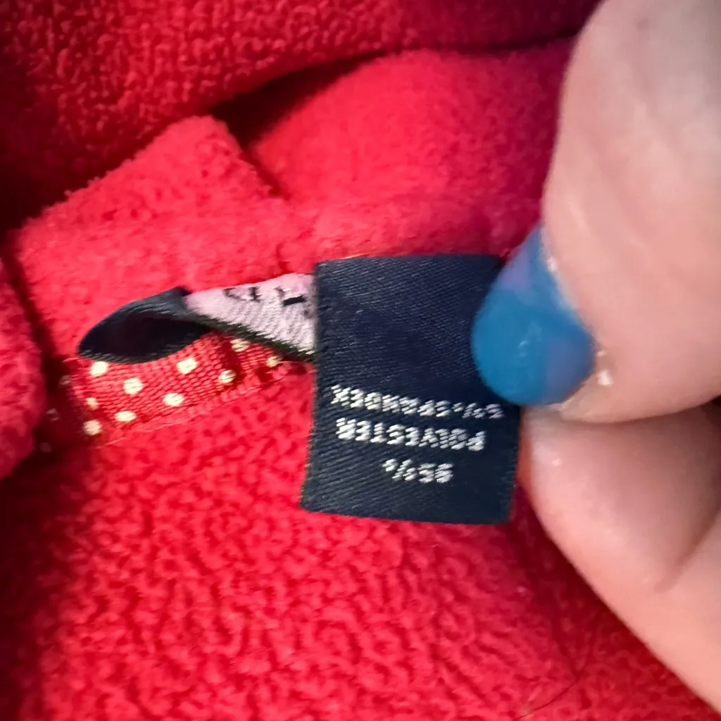 Lands' End Fleece Pullover Sweatshirt Jacket Women's XL Mock Neck Red EUC - Image 5