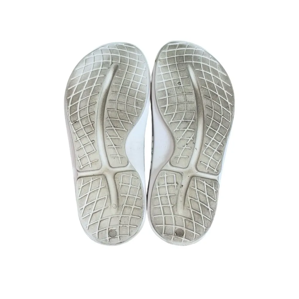 OOFOS Oooahh Limited Edition Sahara Gold Sport Recovery Comfort Slide Sandals White Size 10 - Image 8