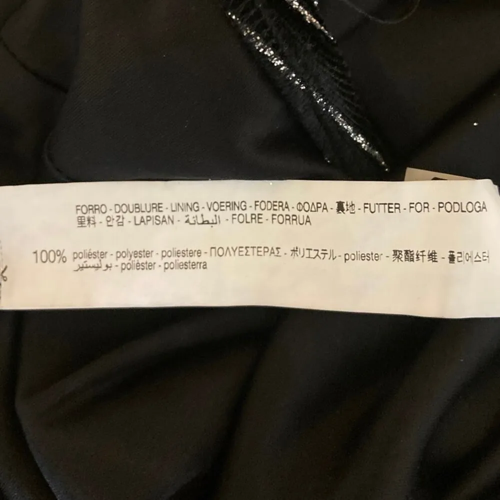 Bershka Velvet Velour Black Glitter Striped Sleeveless Bandeau Tube Top Size S - Image 6