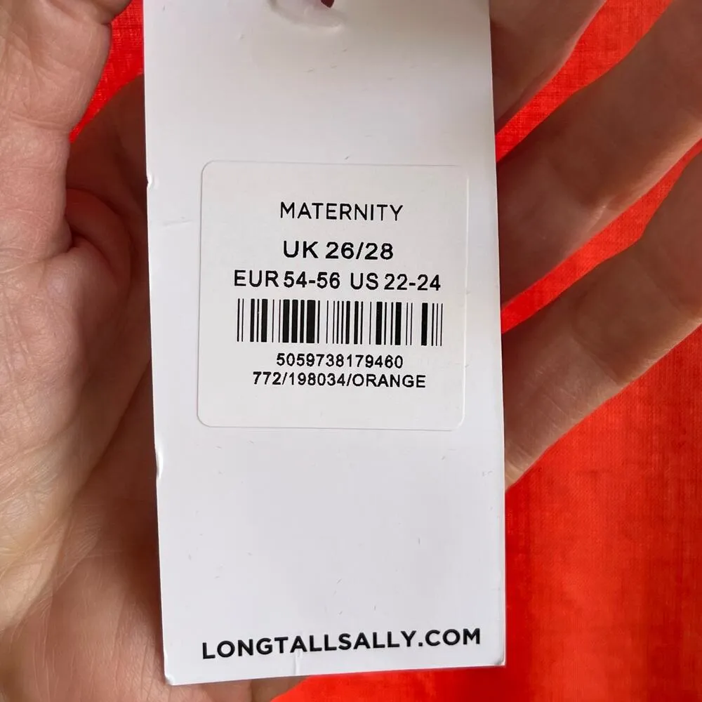 Long Tall Sally Women's Orange Tiered Ruffled Maternity Dress Size 22 - Image 5