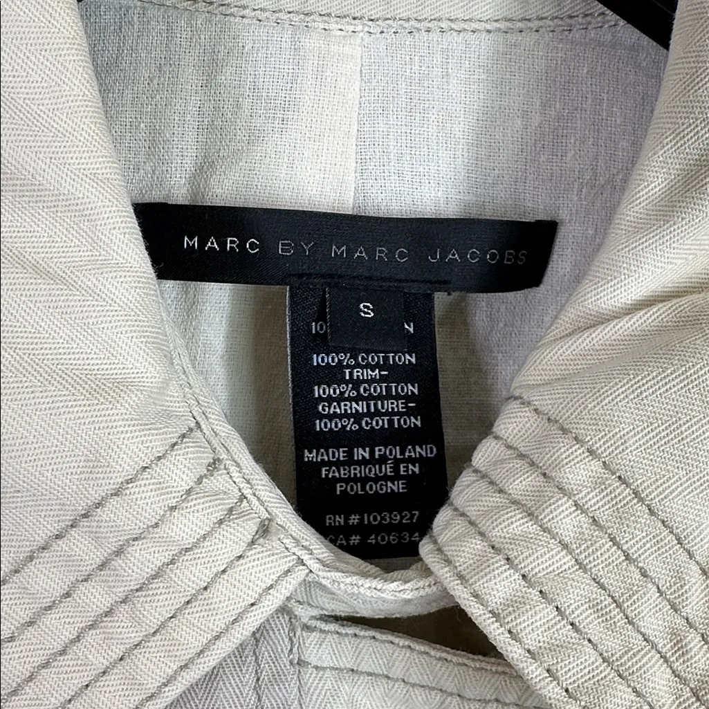 Marc by Marc Jacobs beige patchwork long cotton belted coat size Small - Image 2