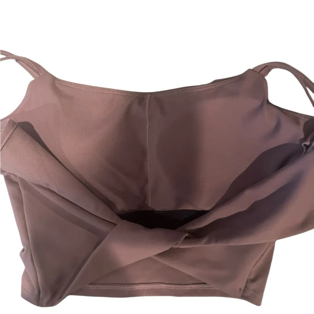 NWT Halara Crossover Back Padded Sports Bra Smoke Plum XS - Image 6