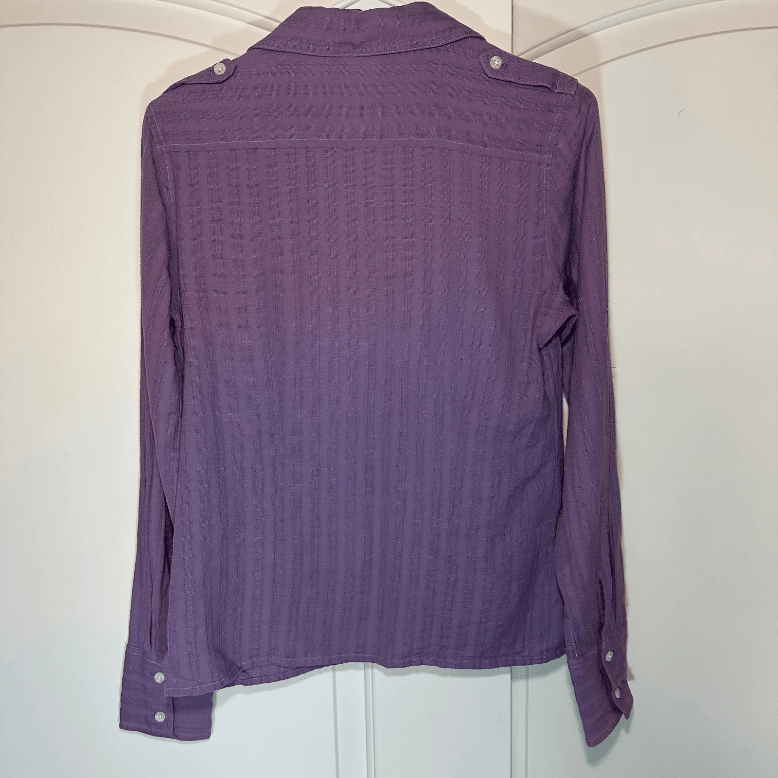 The North Face A5 Series Womens Button Up Shirt Top M Purple Long Sleeve‎ Cotton - Image 3