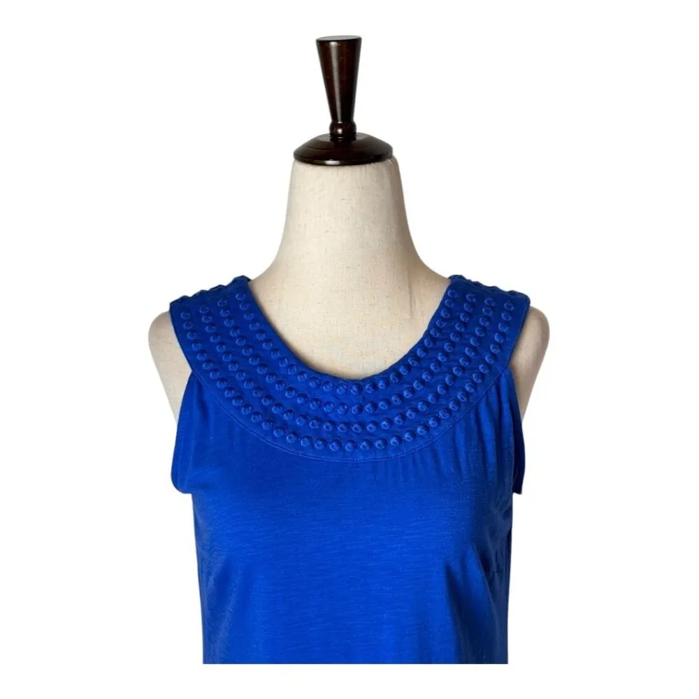 Tommy Bahama Dress Women XXS Blue‎ Knit Pearl Embroidered Shift Mini Preppy - Image 4