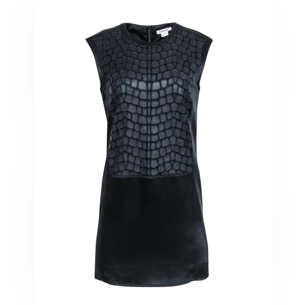 Helmut Lang Black Textured Mini Dress - Image 2