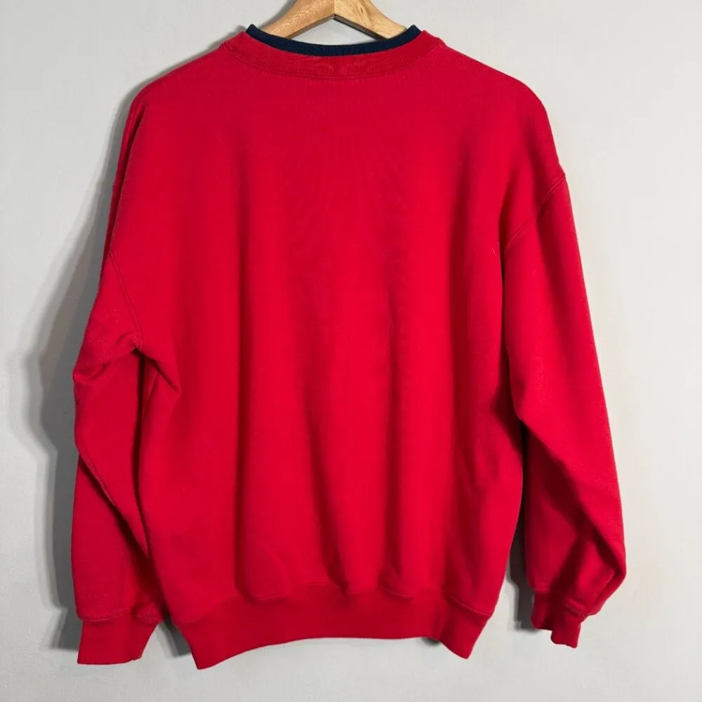 Vtg Deadstock Cat Lover Applique Mock Neck Sweatshirt Pullover Womens Medium Red - Image 8