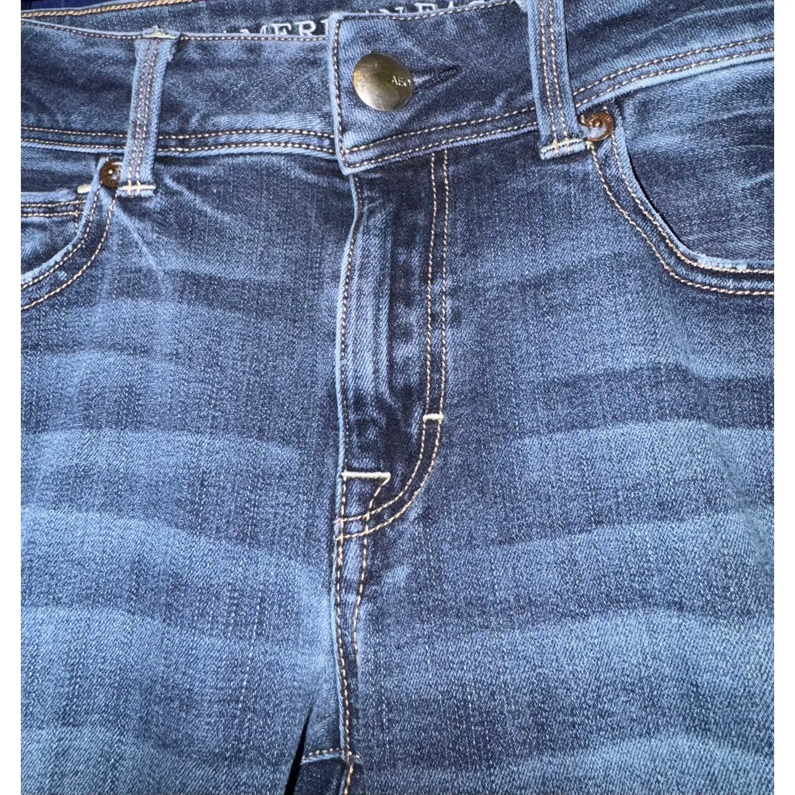 American Eagle Kick Boot Jeans Size 8 Regular Stretch Western Rockabilly Boho - Image 10