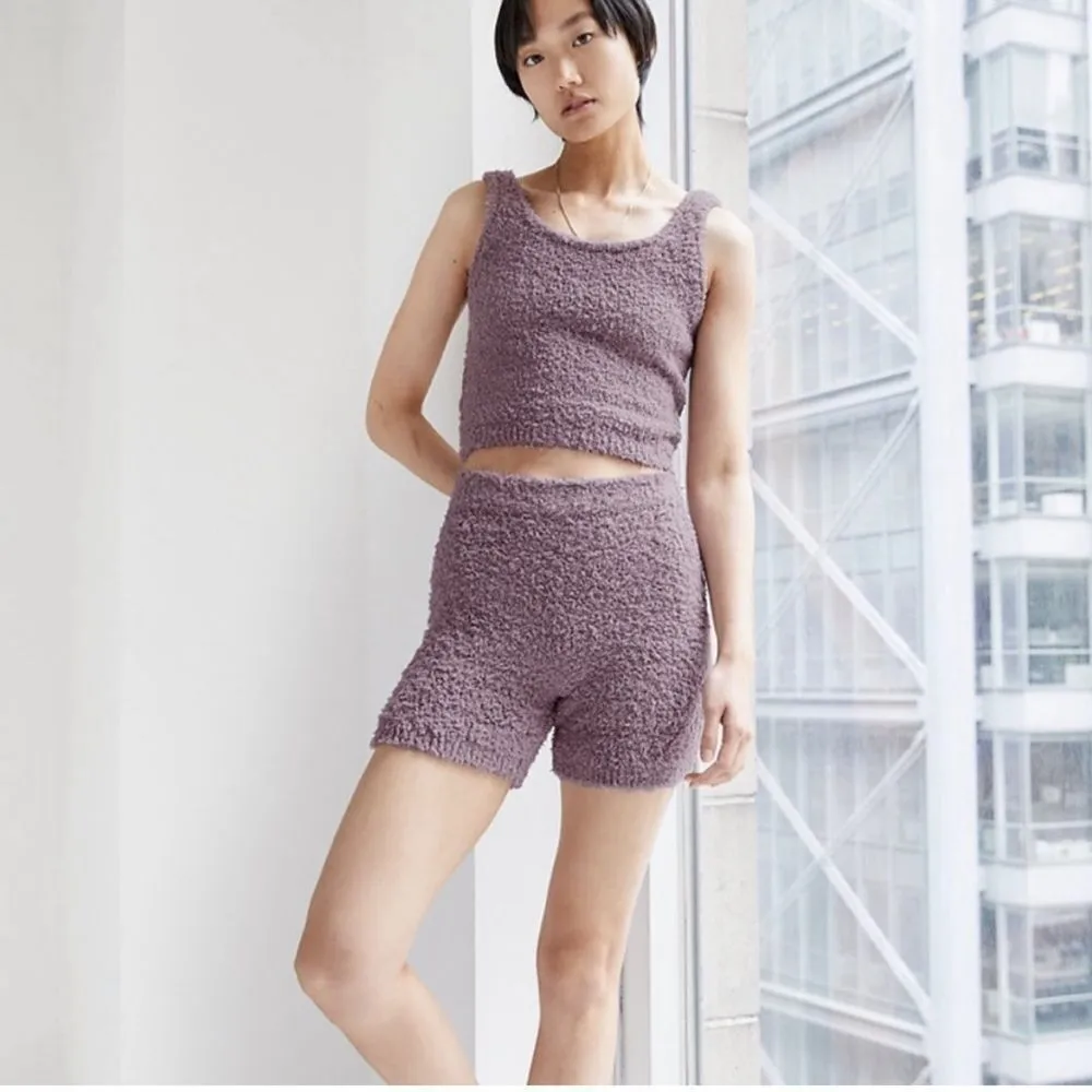 Aritzia The Group Babaton Retrea Fuzzy Lounge Short Purple- Size Small - Image 2