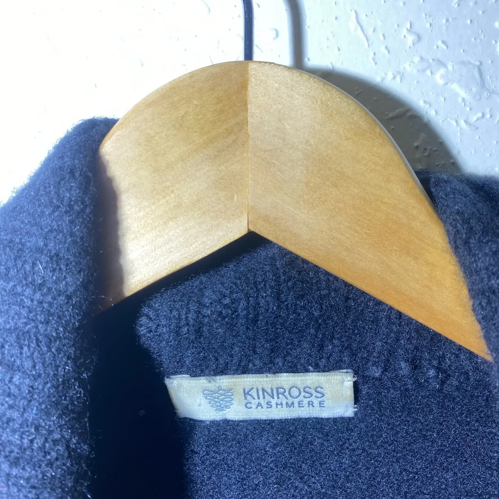 Kinross Cashmere‎ Black 100% Cashmere Cardigan ( M ) Size M - Image 2